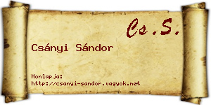 Csányi Sándor névjegykártya