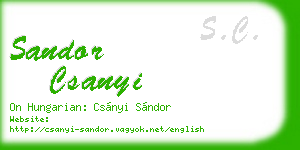 sandor csanyi business card