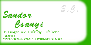 sandor csanyi business card